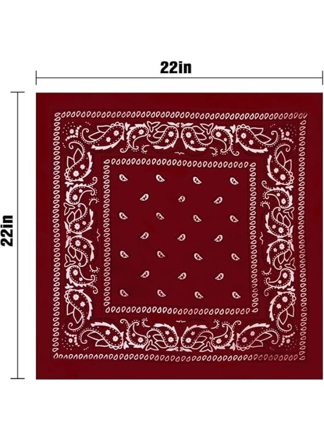 CLENEA 14 pieces Bandanas Paisley Print, Novelty Headband, Square Scarf Cowboy Bandanas for Halloween Party Costume, Women Men Boy Girl - Image 3